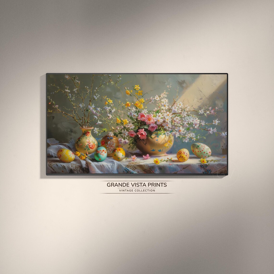 Easter Still Life Painting, Spring Decor