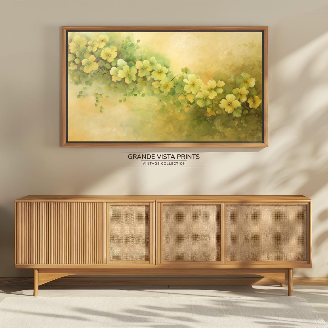 Yellow Flower Painting Frame Tv Art Green And Yellow Painting Frame Tv Art Yellow Flower Tv Artwork Yellow Floral Screensaver Gv4275 - Image 4