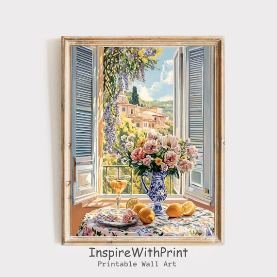 Matisse Open Window Art Coastal Lemon Print Mediterranean Painting Pastel Colors Modern Exhibition Wall