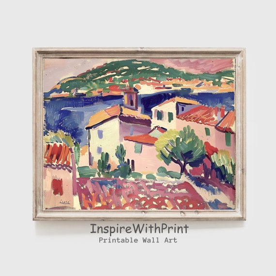 Matisse Landscape Painting Coastal Henri Inspired Art Pastel Abstract Print