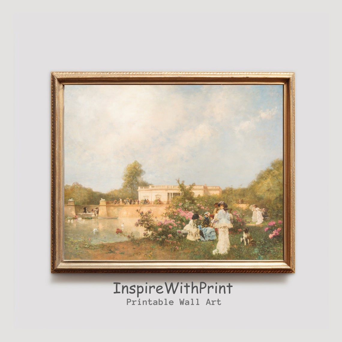 Vintage Women In The Garden Art Print
