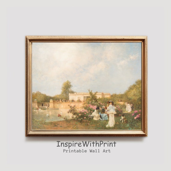 Vintage Women In The Garden Art Print