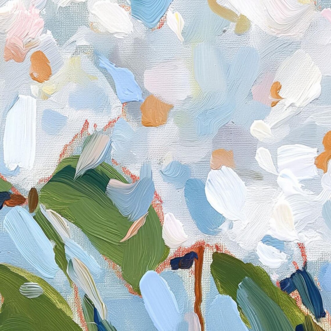 Neutral Floral Botanical Vintage Oil Painting Art Print - Image 3