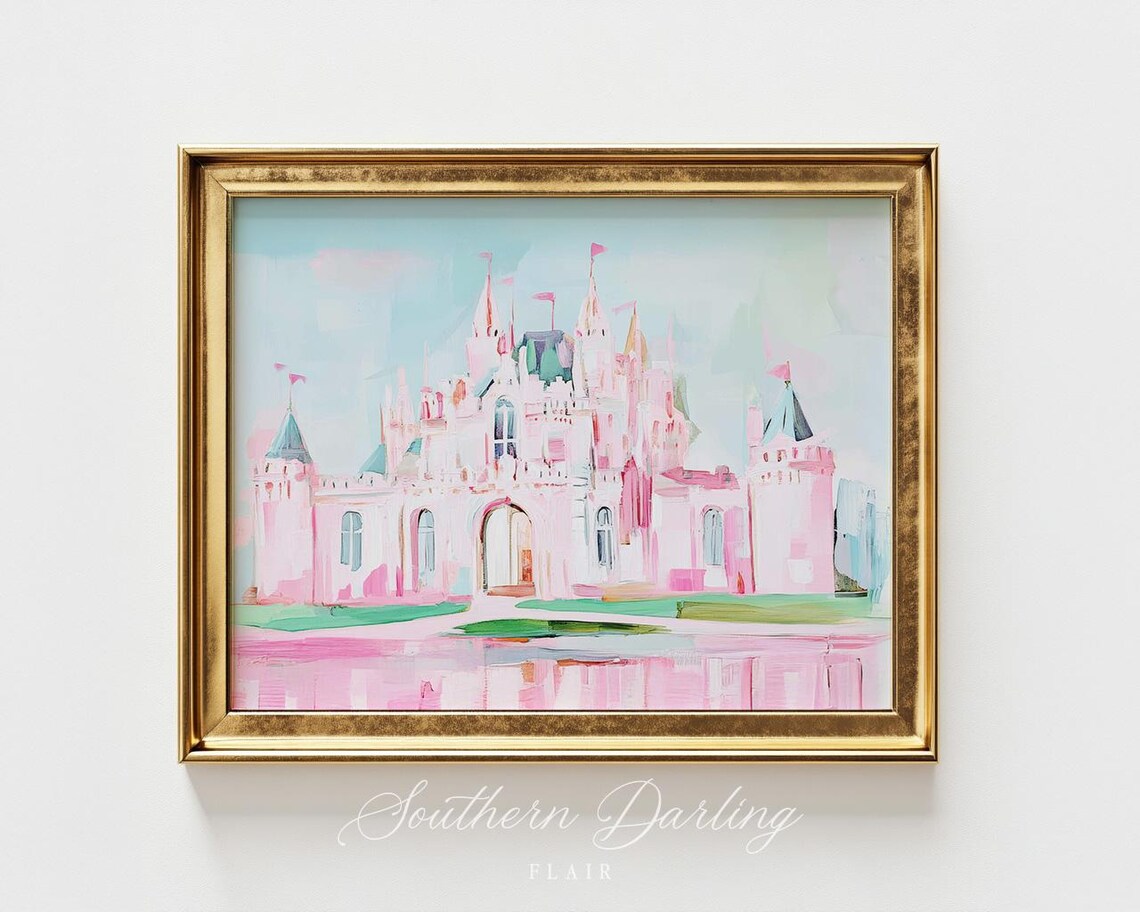 Whimsical Castle Pastel Fairy Castle Art Print