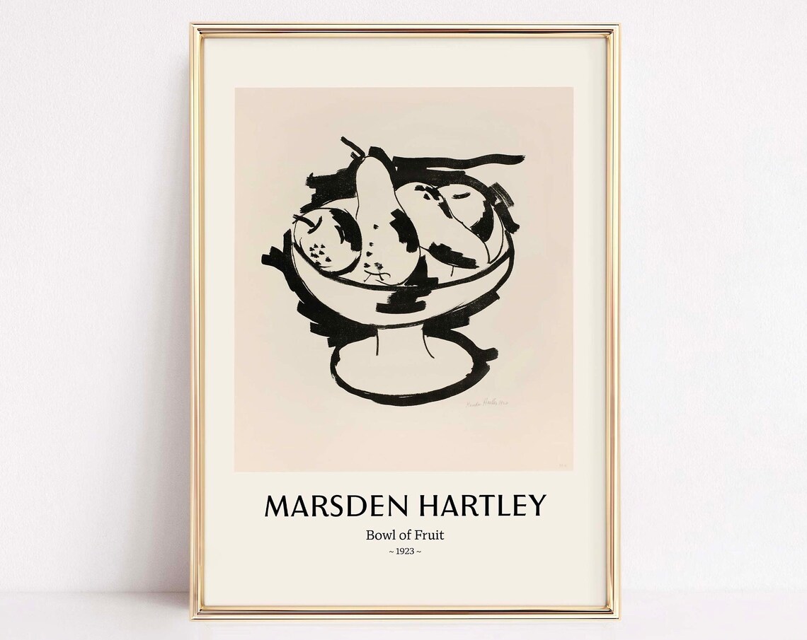 Marsden Hartley Bowl Of Fruit 1923 Ink Still Life Minimalist Print