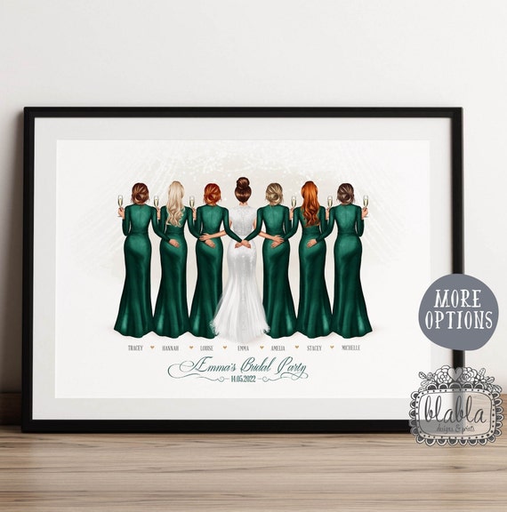 Personalised Bridesmaid Print Gift For Bride Maid Of Honour Gift Wedding Gift Gift For Bride I Do Crew Boh Gift Wedding Gift