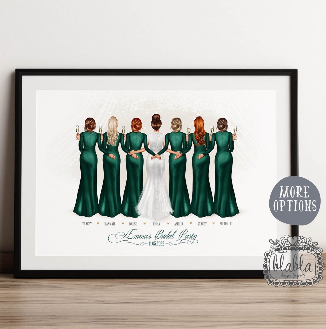 Personalised Bridesmaid Print Gift For Bride Maid Of Honour Gift Wedding Gift Gift For Bride I Do Crew Boh Gift Wedding Gift