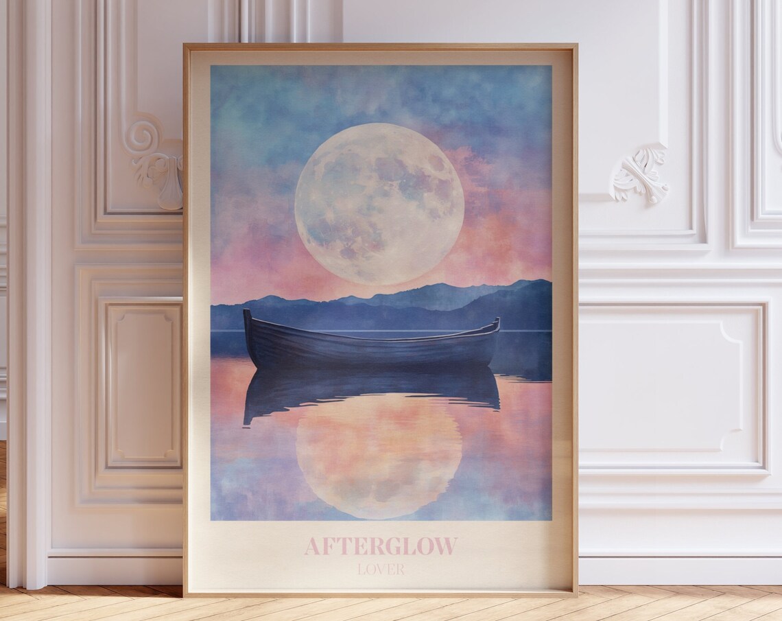Afterglow Music Wall Art Print, Watercolor Bedroom Decor