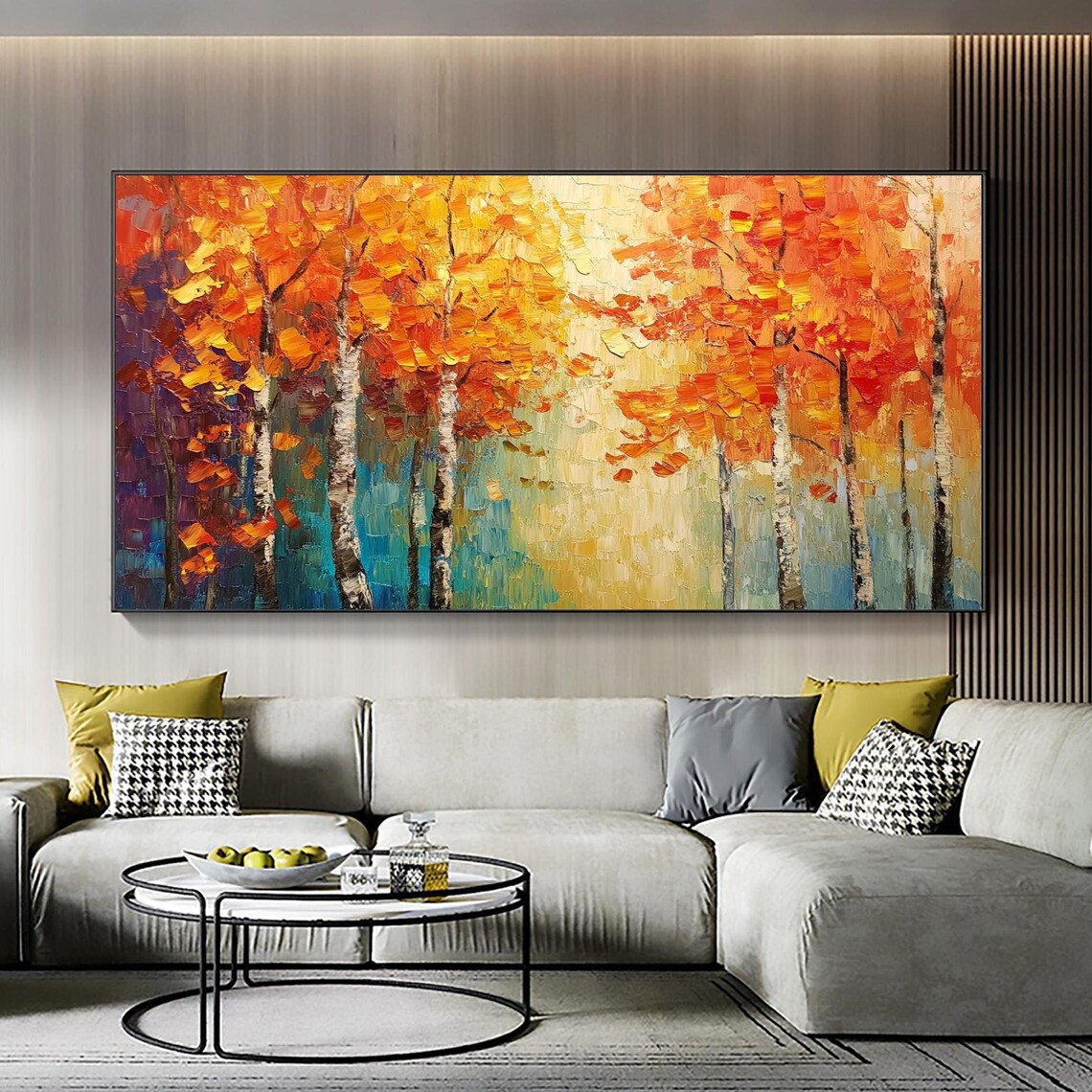 Autumn Forest Oil Painting, Nature Landscape Art Print