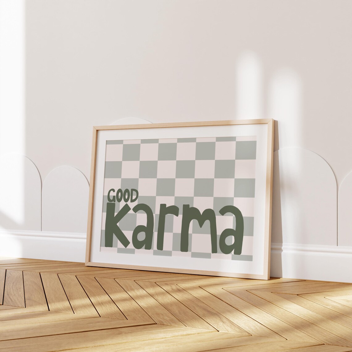 Good Karma Green Inspirational Typography Art Print - Image 3