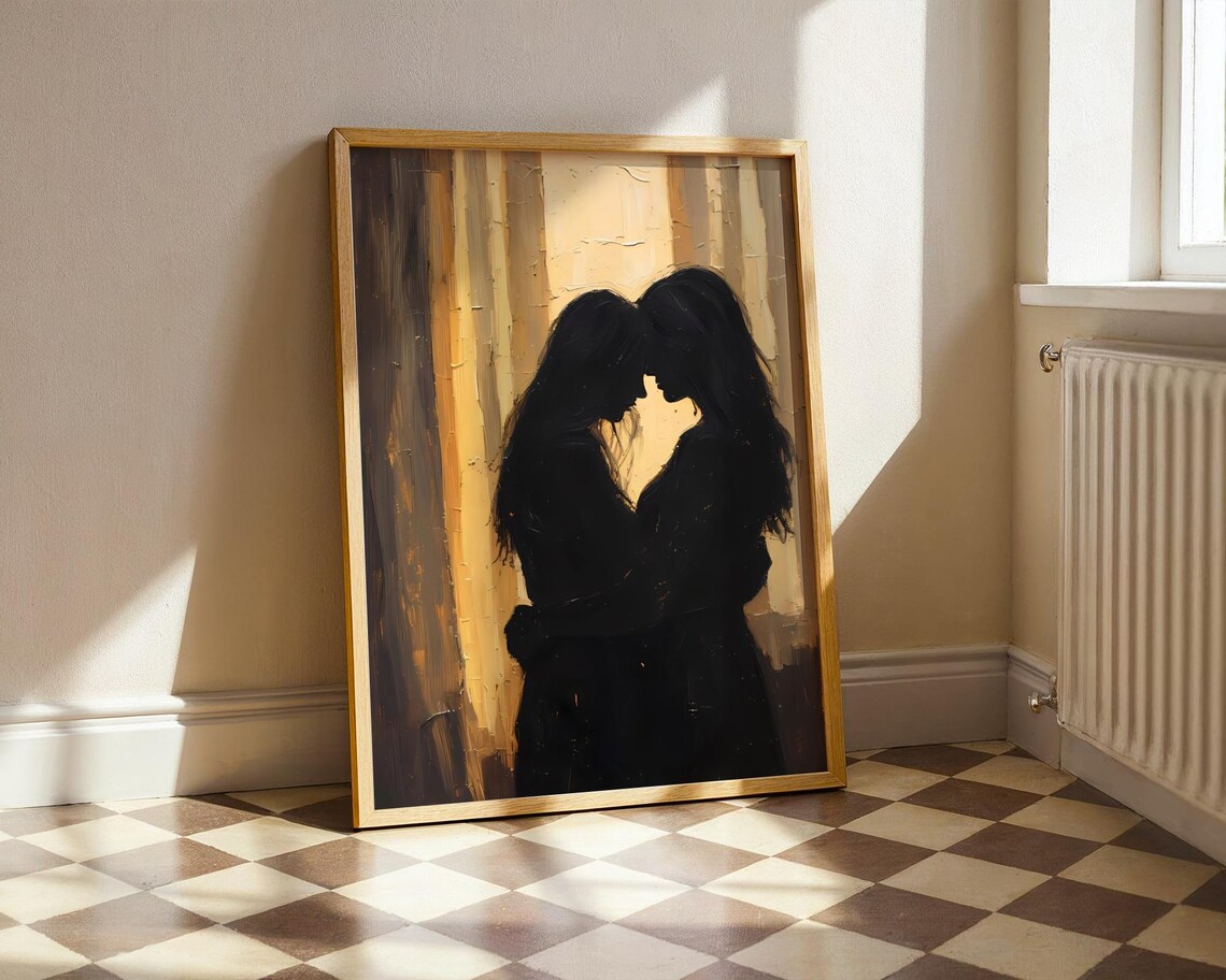 Couple Under Sunlight Abstract Lovers Art Print