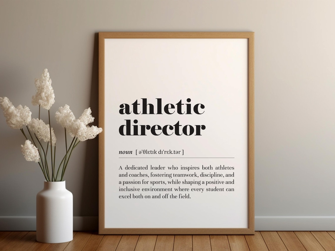 Athletic Director Definition Typography Poster