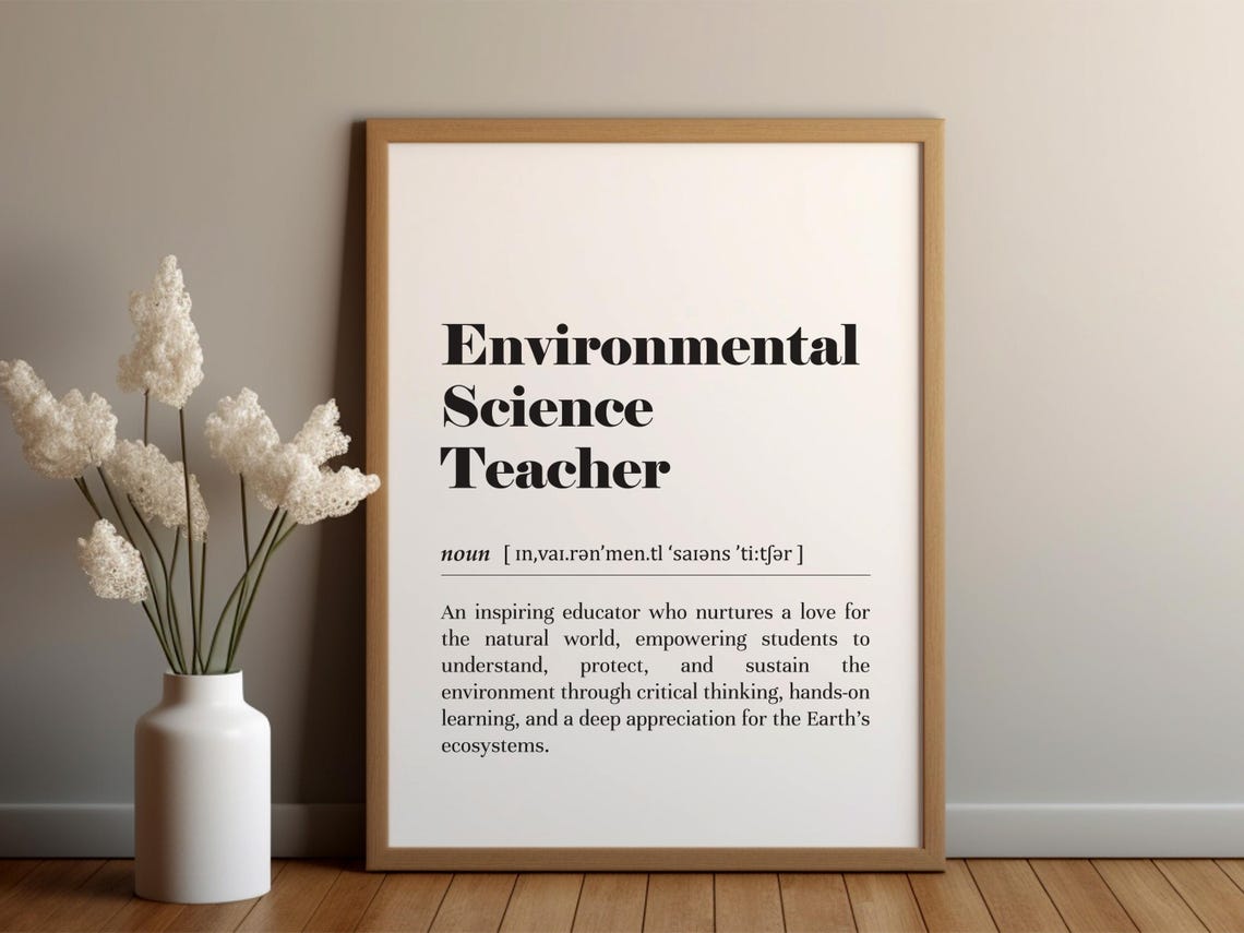 Environmental Science Teacher Definition Nature Educator Gift Poster