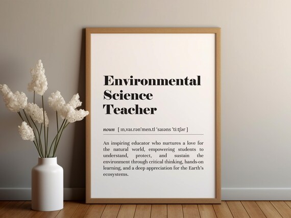 Environmental Science Teacher Definition Nature Educator Gift Poster