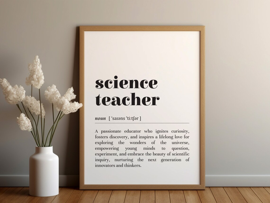 Science Teacher Definition Art Print, School Office Decor