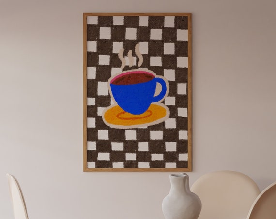 Colorful Coffee Illustration Kitchen Still Life Art Print
