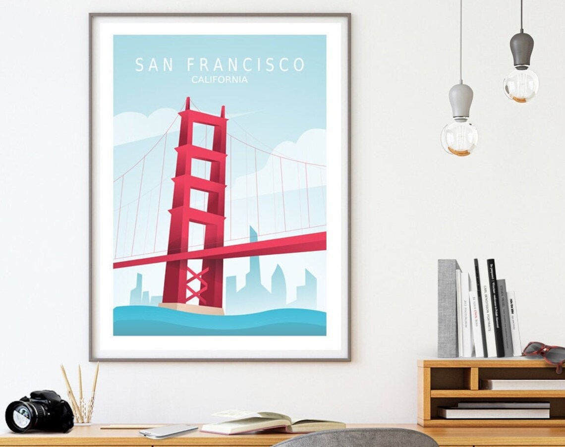 San Francisco Retro Travel Poster, California City