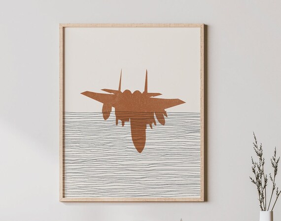 Fighter Jet Boho Minimalist Art Print