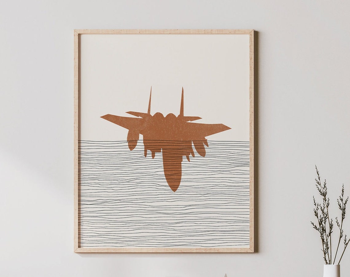 Fighter Jet Boho Minimalist Art Print