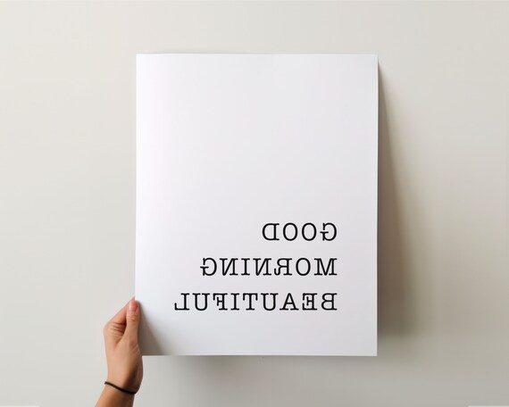 Good Morning Beautiful Reversed Mirror Message Typography Wall Art