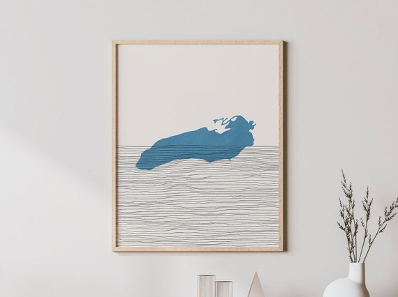 Lake Ontario Art Boho Print Usacanada Decor Lakehouse Wall