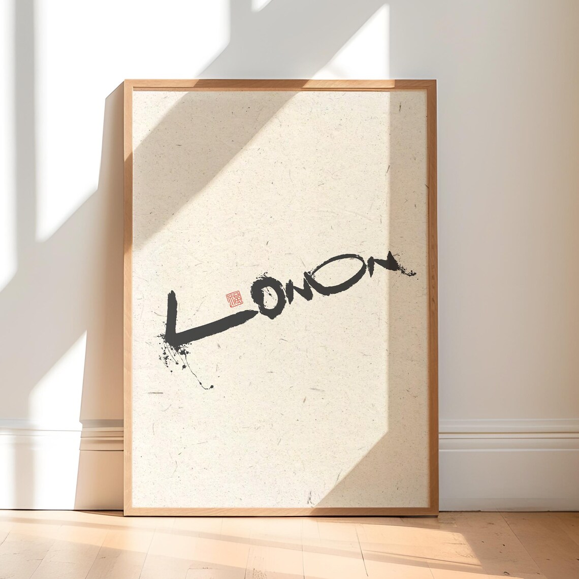 London Brush Calligraphy Typography Poster Urban Minimalist Art