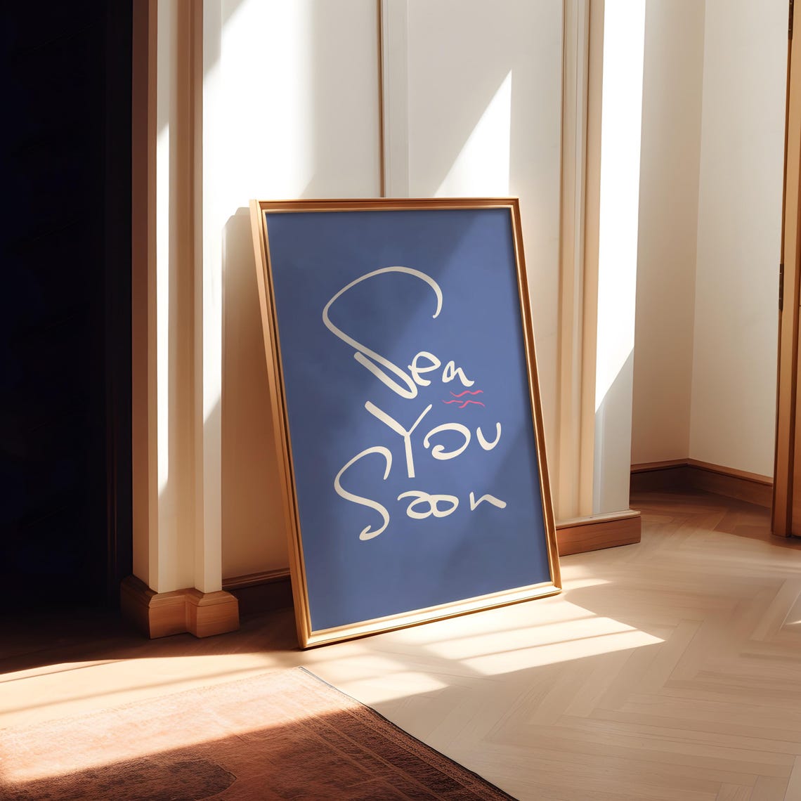 Sea You Soon Beachy Farewell Quote Handwritten Script Decor Poster