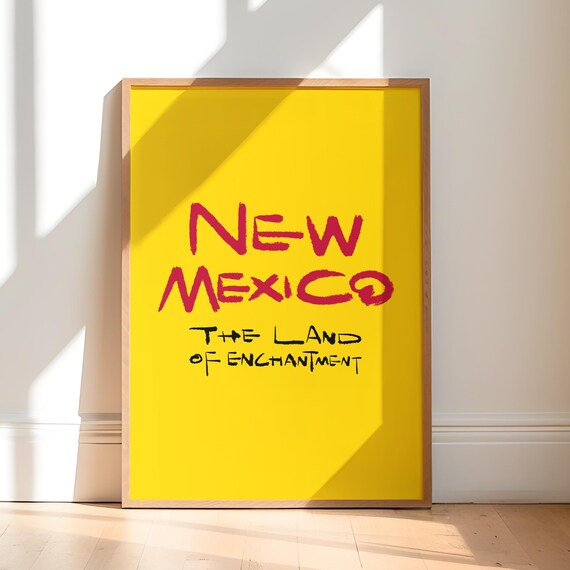 New Mexico Handwritten Calligraphy Land Of Enchantment Poster