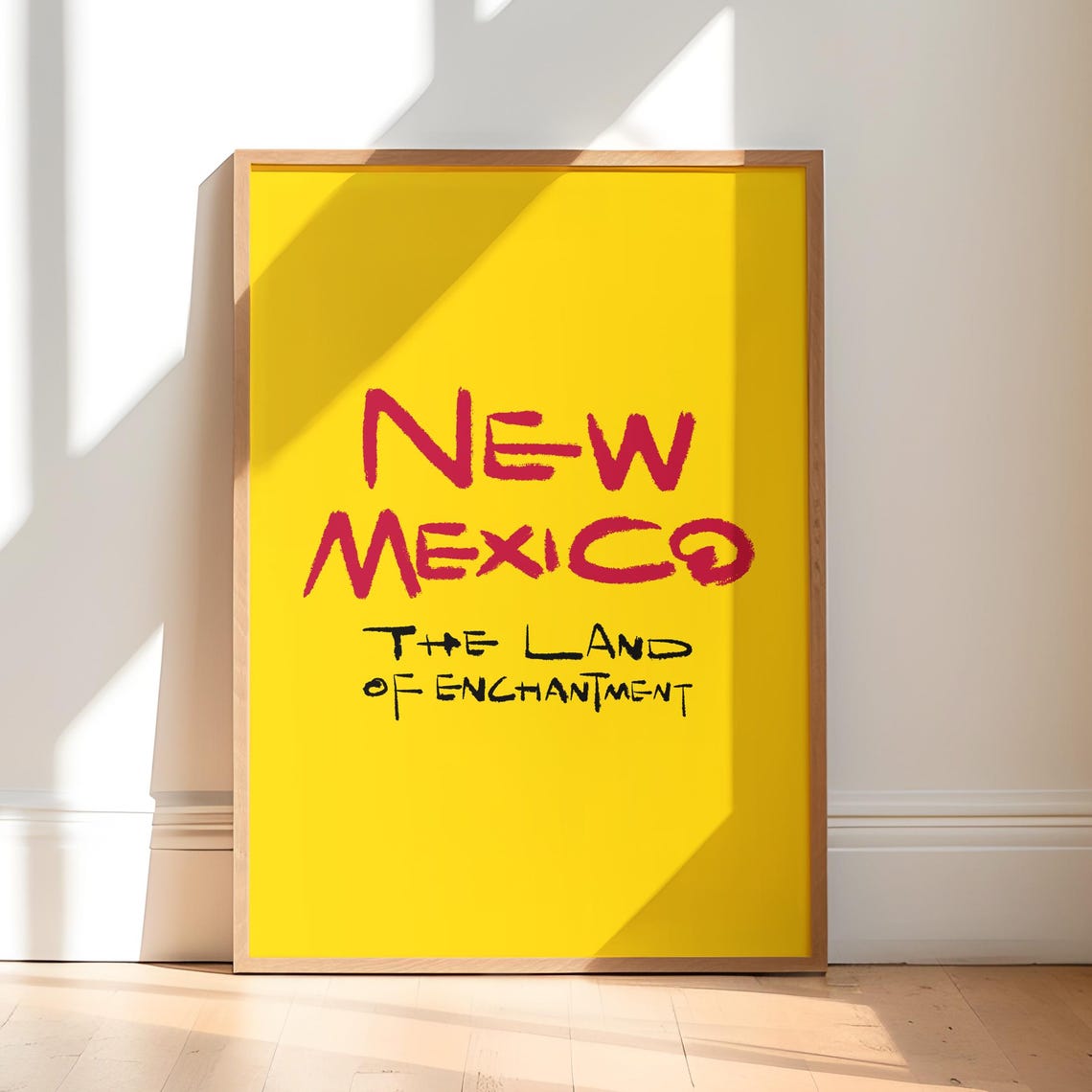 New Mexico Handwritten Calligraphy Land Of Enchantment Poster