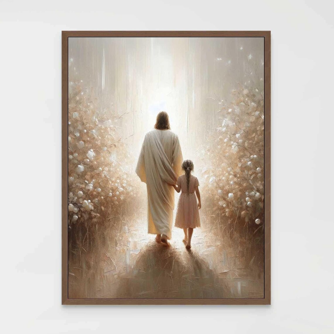 Savior With Girl, Christian Nursery Art