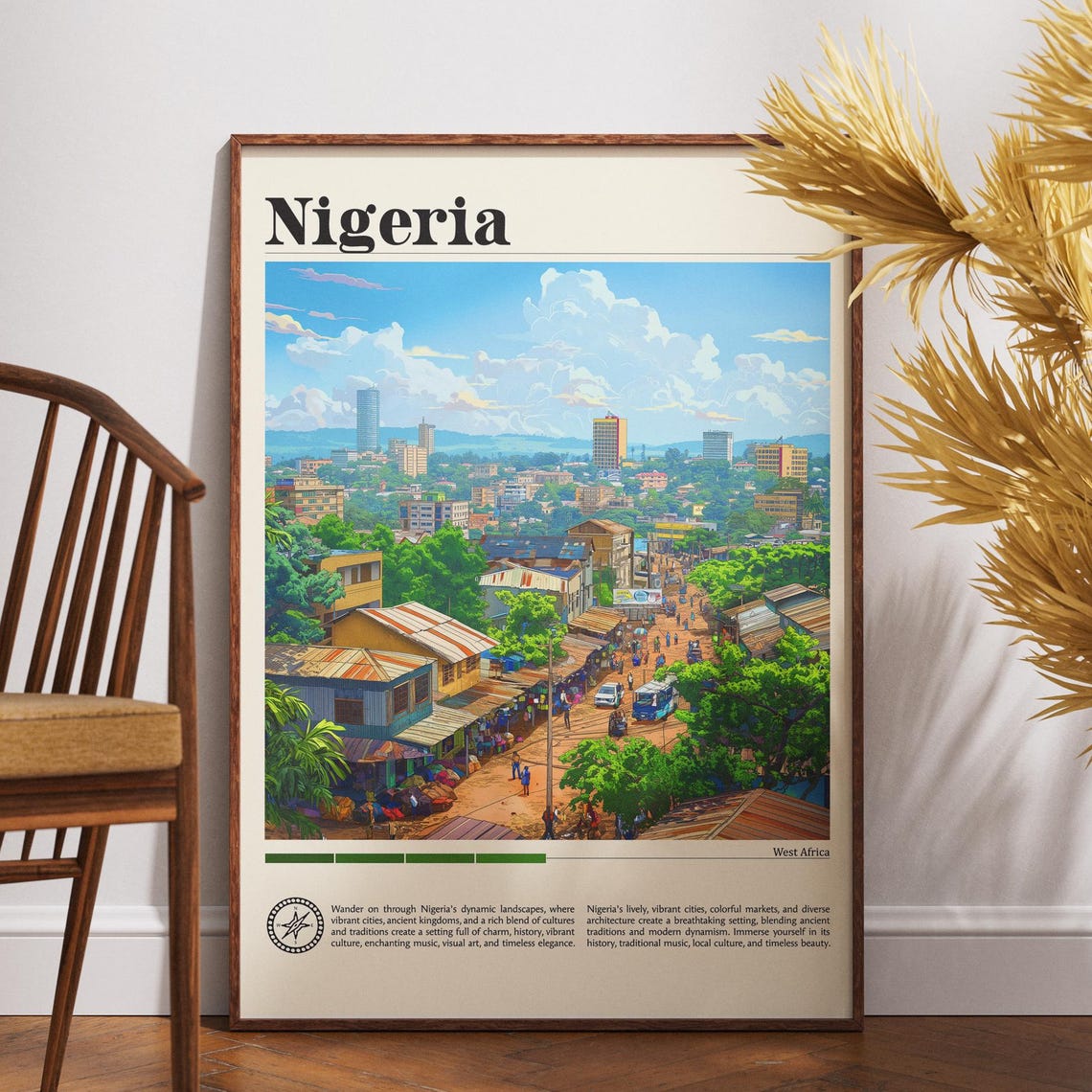 Nigeria Travel Print Africa Poster Wall Art Lagos