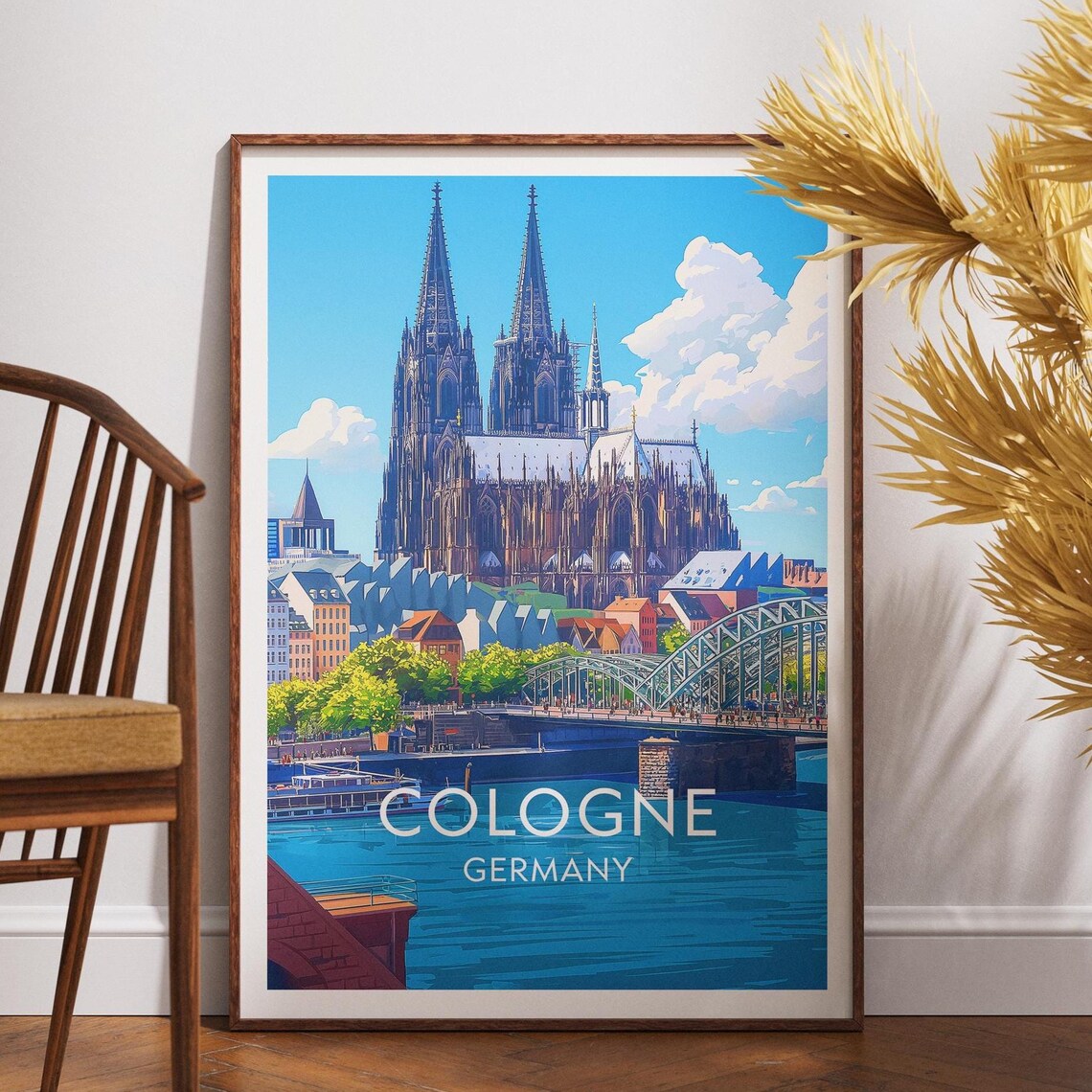 Cologne Travel Poster, Germany Europe