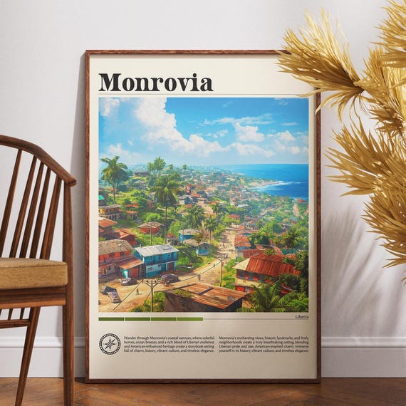 Monrovia Travel Print Liberia Poster Wall Art Africa