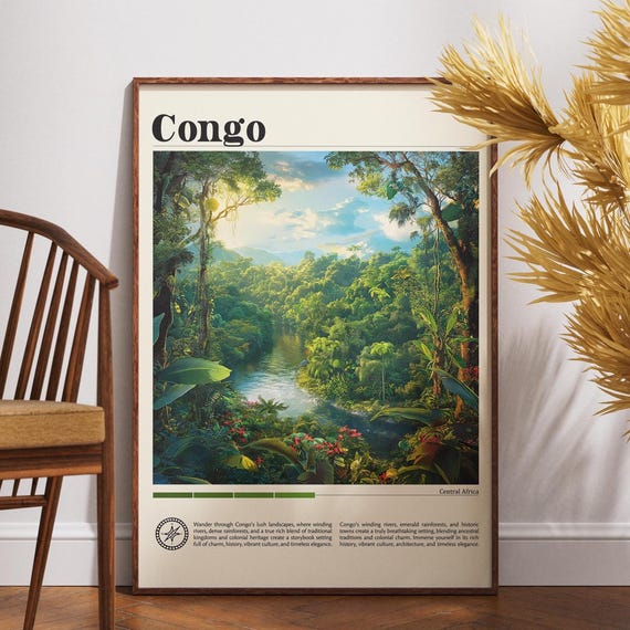 Congo Travel Print Africa Poster Art Wall Republic Of The