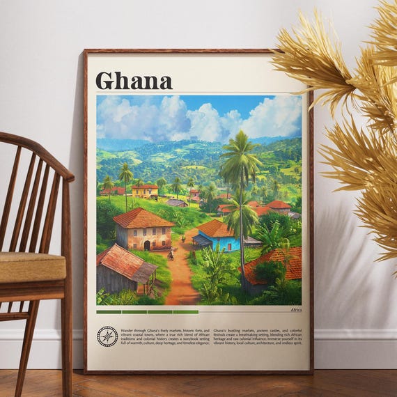 Ghana Travel Print Africa Poster Wall Art Accra