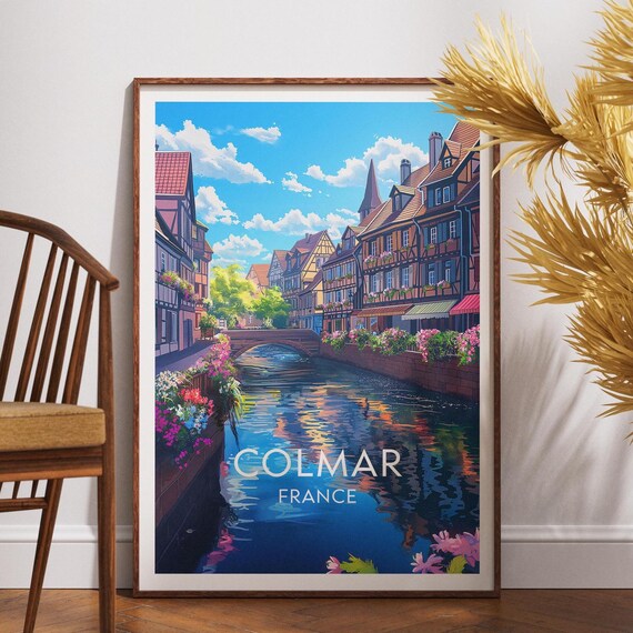 Colmar France Travel Poster, French Old Town