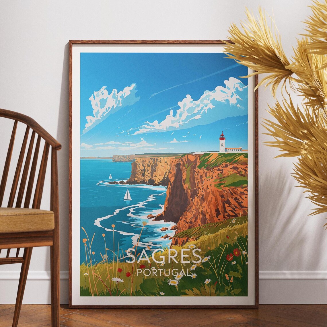 Sagres Travel Poster, Portugal Europe