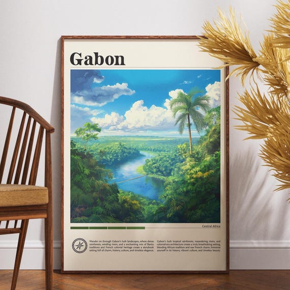 Gabon Travel Print Wall Art Gabonese Republic Poster Africa City Libreville