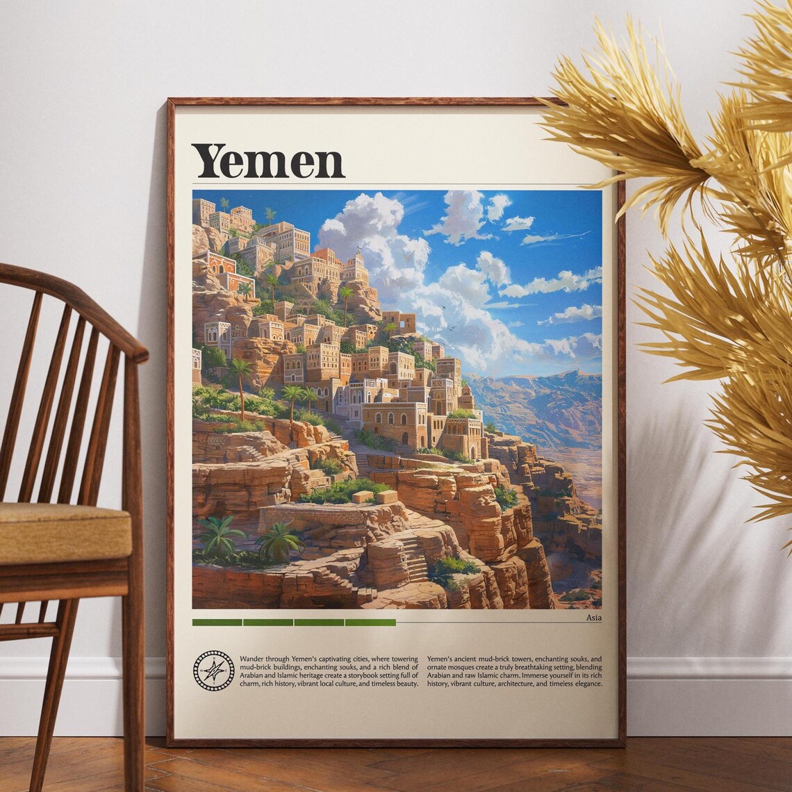 Yemen Mudbrick Tower Houses Sanaa Mountain Village Asia Poster