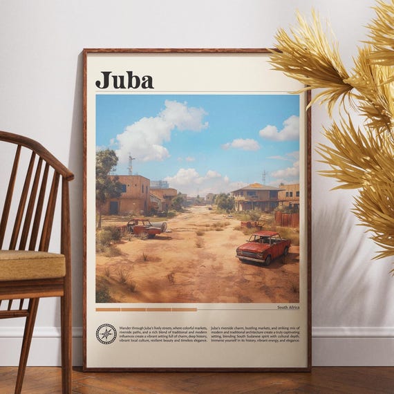 Juba Travel Print South Sudan Wall Art Poster Africa City
