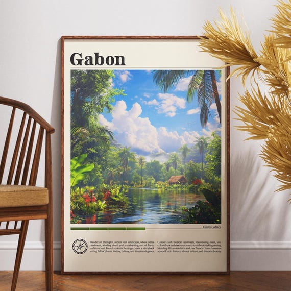 Gabon Travel Print Wall Art Gabonese Republic Poster Africa City Libreville