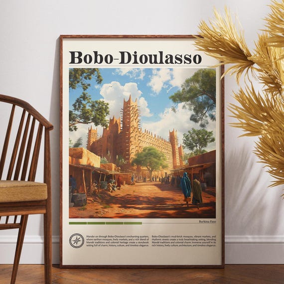 Bobo Dioulasso Travel Print Burkina Faso Poster Africa Wall Art
