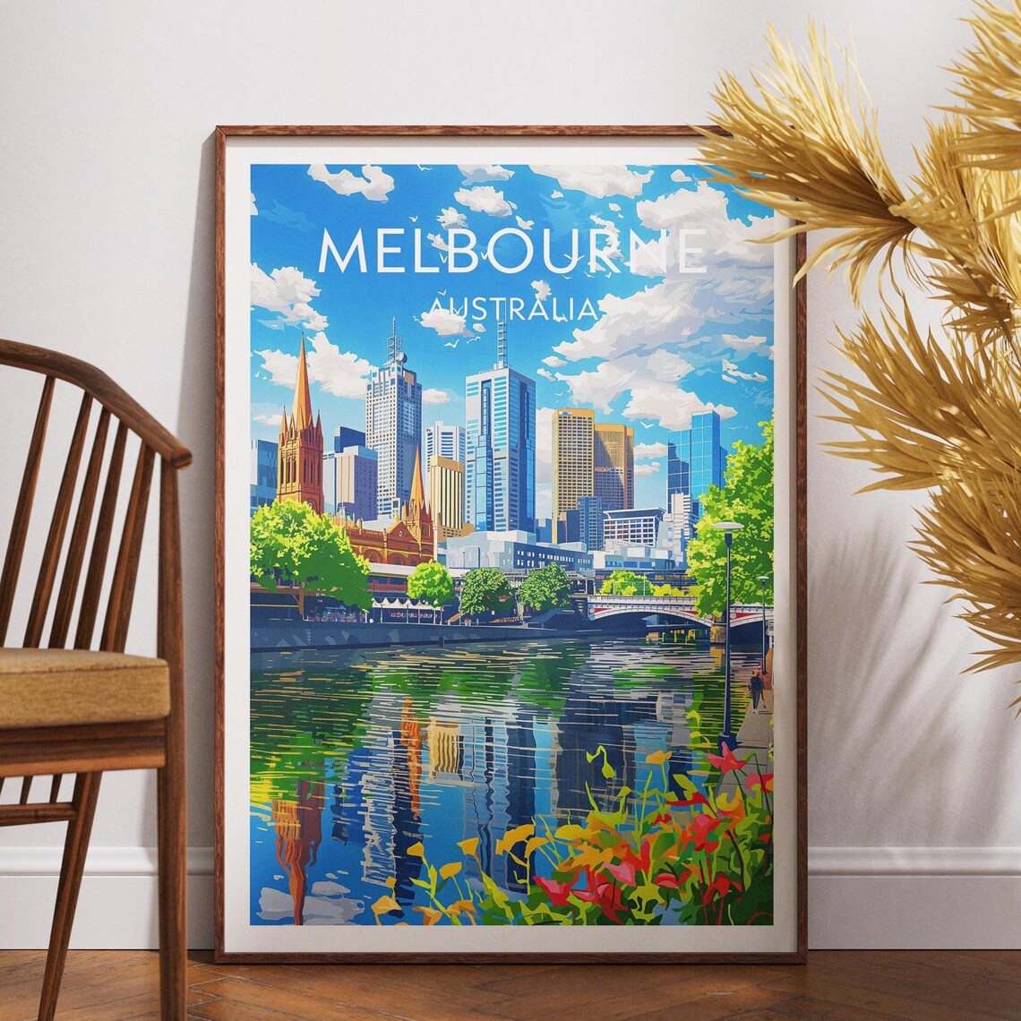 Melbourne Flinders Street Station Yarra River Poster Australia