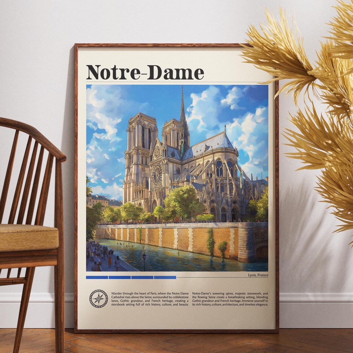 Notredame Travel Poster, France Europe