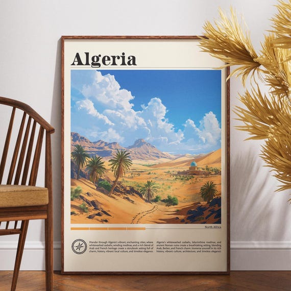 Algeria Travel Print Africa Poster Wall Art Algiers