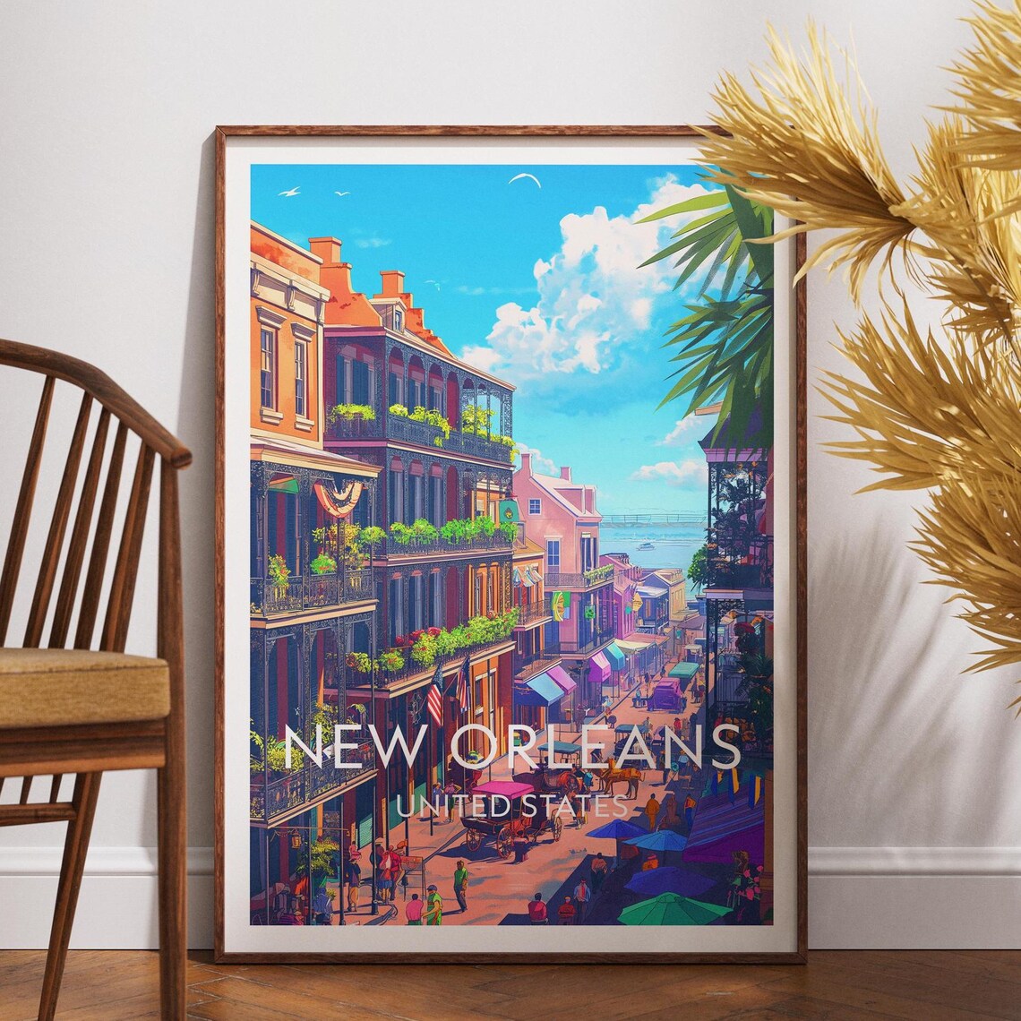 New Orleans Louisiana French Quarter Balcony Street Art Poster