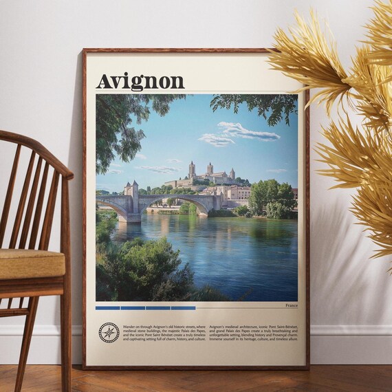 Avignon France Travel Print Wall Art City Map Poster Gift Home Decor Europe