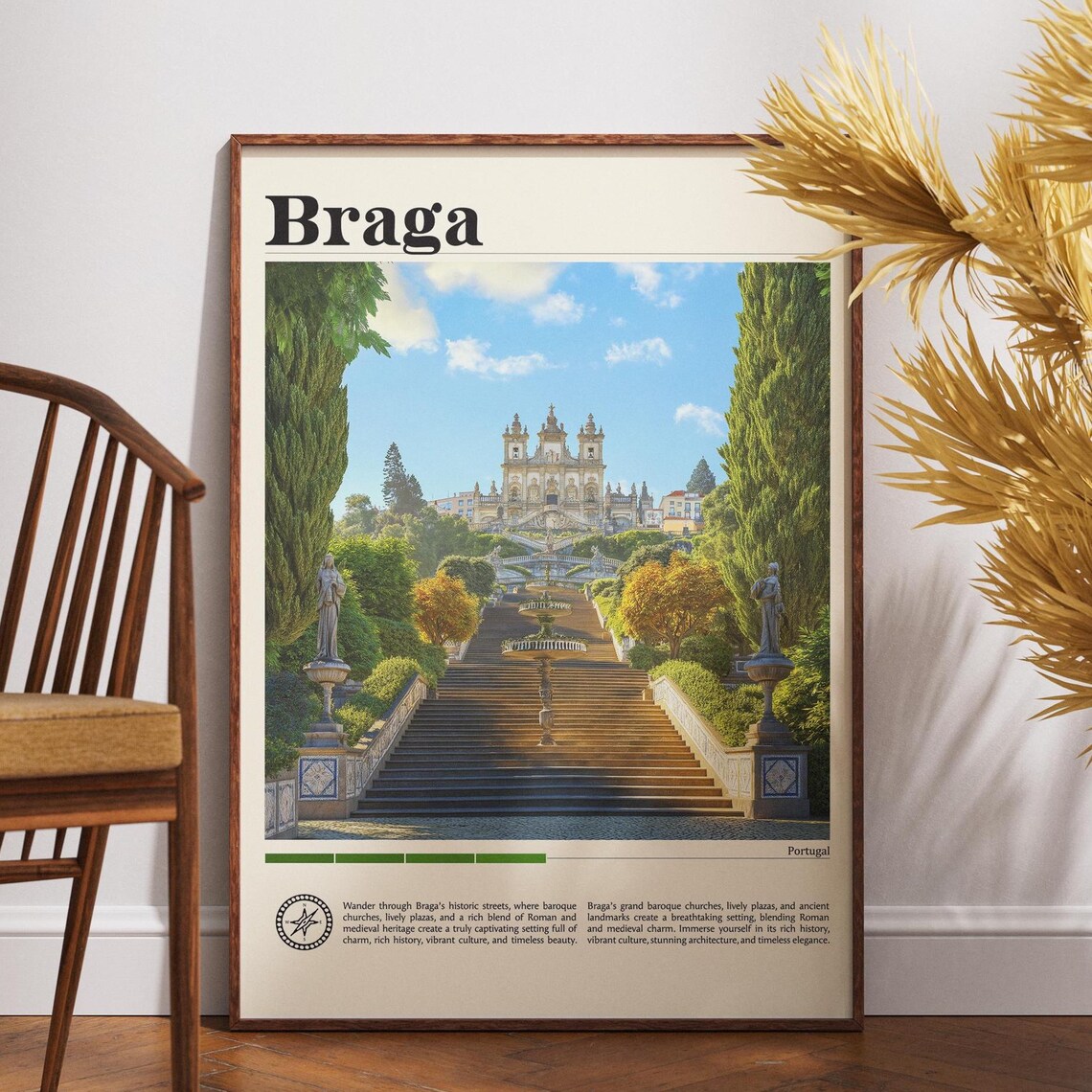 Braga Portugal Bom Jesus Sanctuary Baroque Staircase Garden Poster