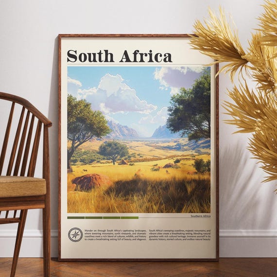 South Africa Travel Print Poster Wall Art