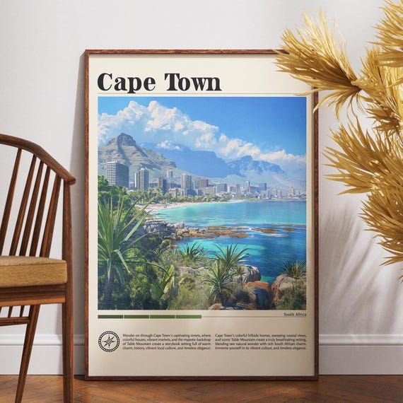Cape Town Travel Print South Africa Poster Wall Art